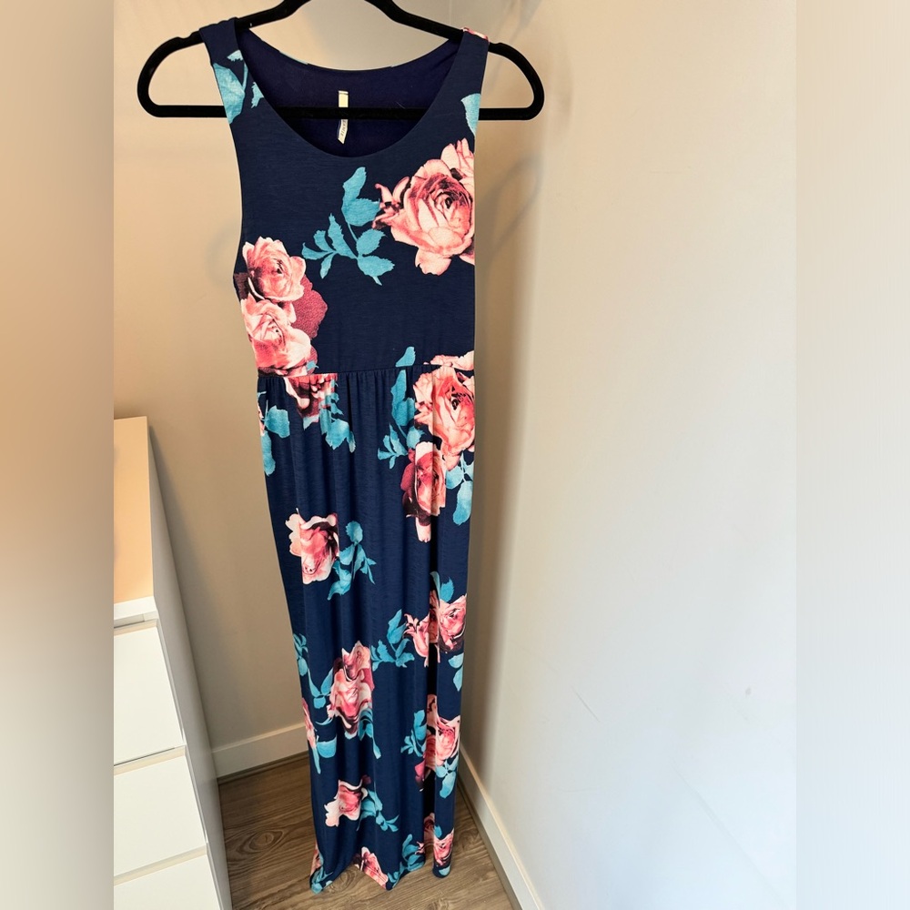 Navy Floral Maxi Dress